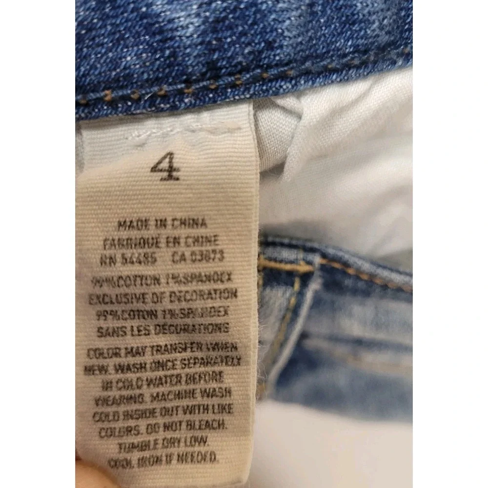 American Eagle AE Denim Shorts Women's 4, Low Rise Cut-off Medium Wash 3